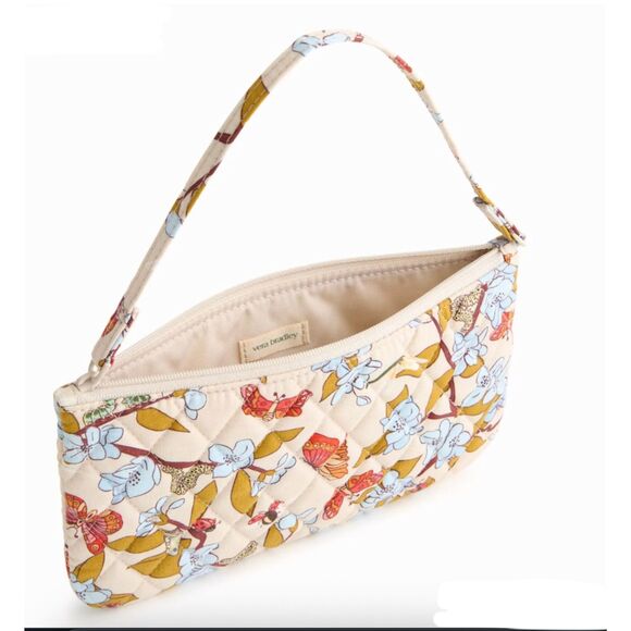 New Vera Bradley Essential Floral Wrislet in Cotton Ivory Blue Green E20 - Picture 3 of 6